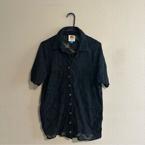 Farm Rio For Anthropologie Mix Lace Surf Shirt